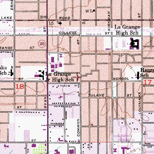 Topographic Map of Emmanuel Baptist Church, LA