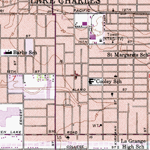 Topographic Map of First Church of Christ, LA