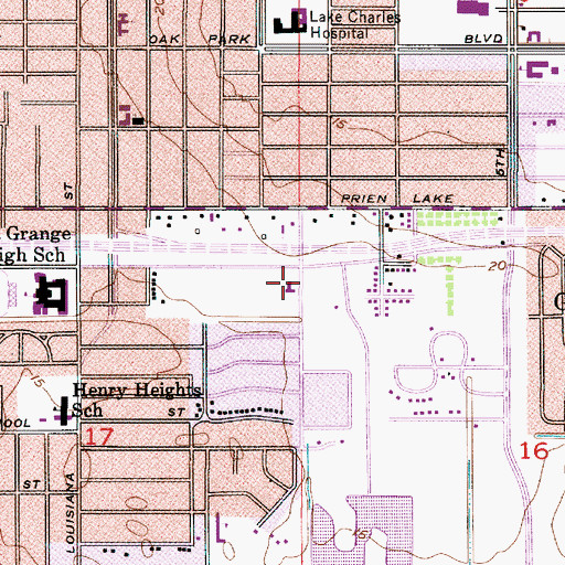 Topographic Map of Glad Tidings Assembly of God Church, LA