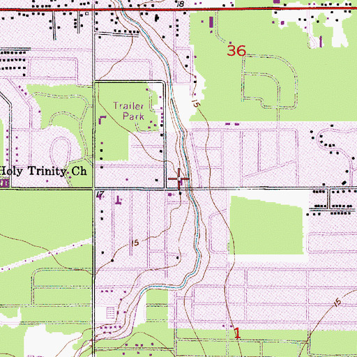 Topographic Map of Immaculate Conception Catholic Chuch, LA
