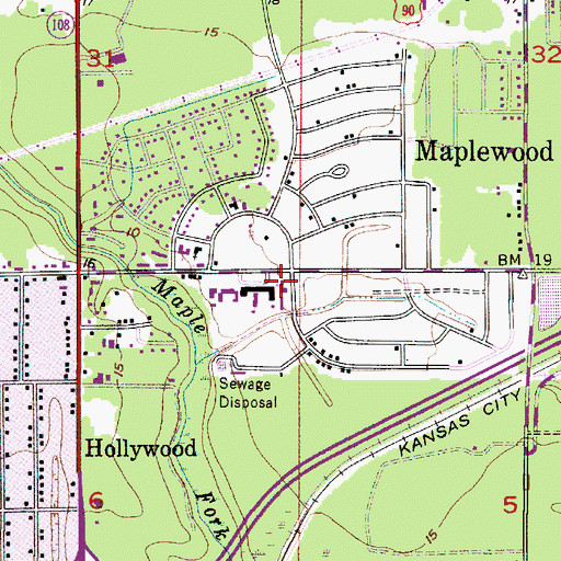 Topographic Map of Maplewood First Baptist Church, LA