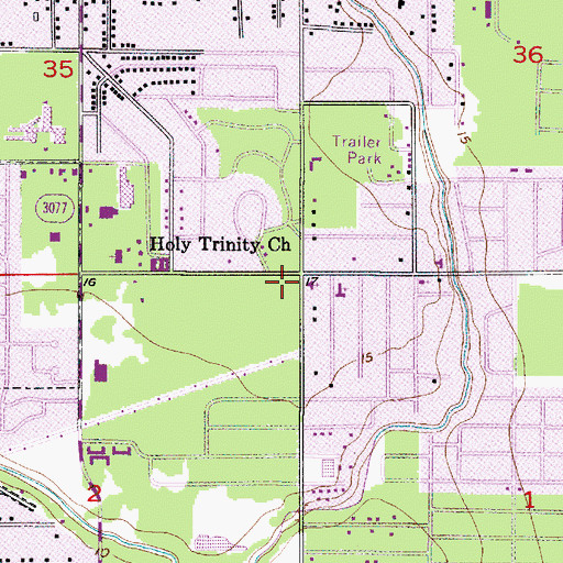 Topographic Map of Maplewood Plaza Shopping Center, LA
