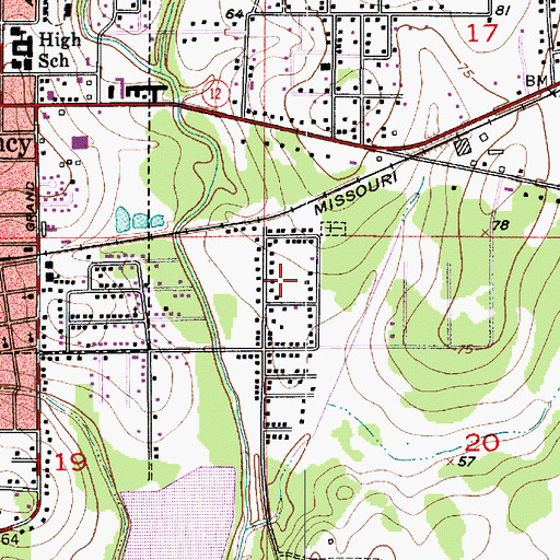 Topographic Map of New Addition, LA