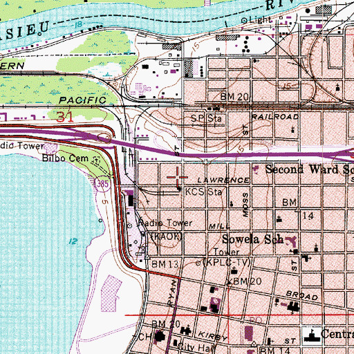 Topographic Map of New Jerusalem Baptist Church, LA