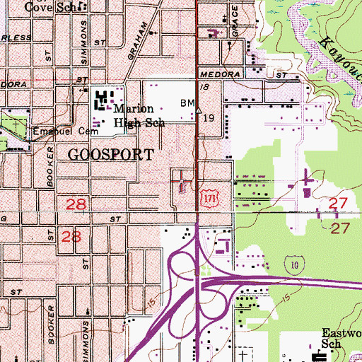 Topographic Map of Northgate Shopping Center, LA