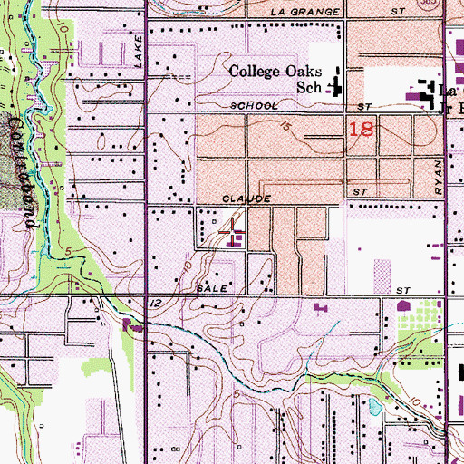 Topographic Map of Our Lady Queen of Heaven Catholic Church, LA
