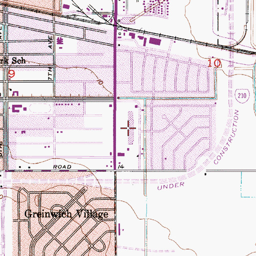 Topographic Map of Park Plaza Shopping Center, LA