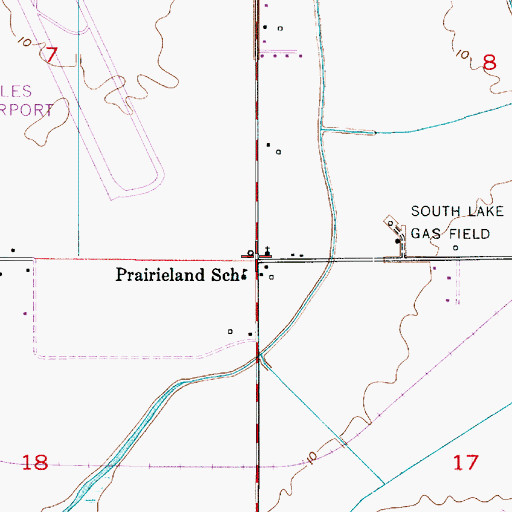 Topographic Map of Prairieland, LA