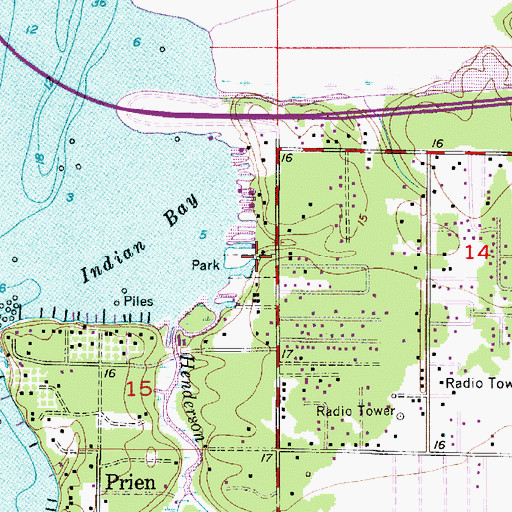 Topographic Map of Prien Lake Park, LA