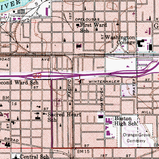 Topographic Map of Reeves Christian Methodist Episcopal Temple, LA