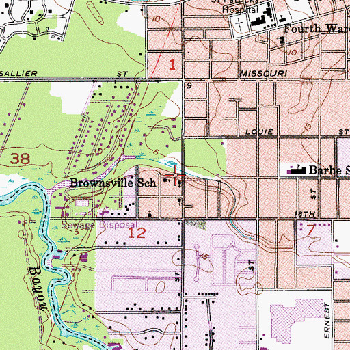 Topographic Map of Rose of Sharon Christ Sanctified Holy Church, LA