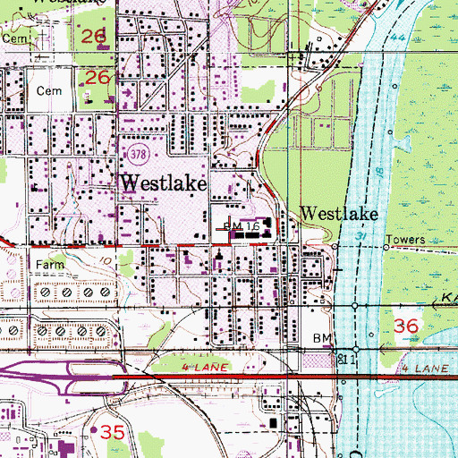 Topographic Map of S P Arnett Middle School, LA