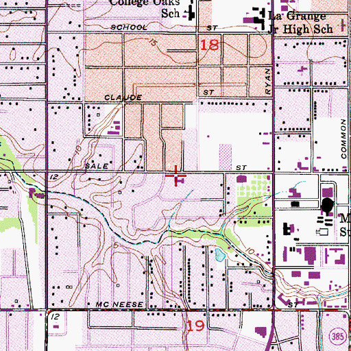 Topographic Map of South City Church of Christ, LA