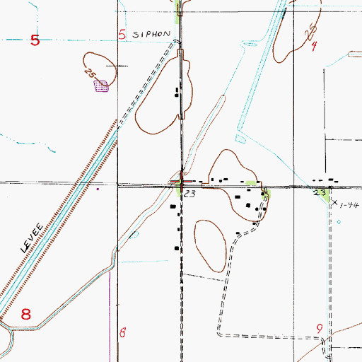 Topographic Map of South Iowa Oil Field, LA