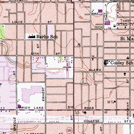 Topographic Map of Southgate Shopping Center, LA