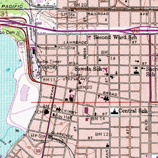 Topographic Map of Temple Sinai, LA