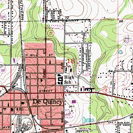 Topographic Map of Tiger Stadium, LA
