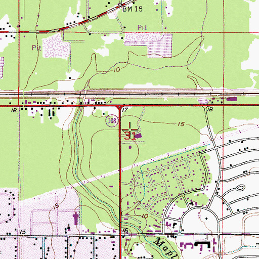 Topographic Map of Town and Country Shopping Center, LA