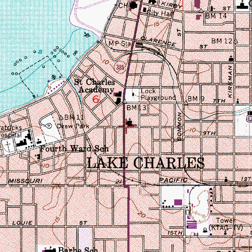 Topographic Map of Trintiy Life Center, LA