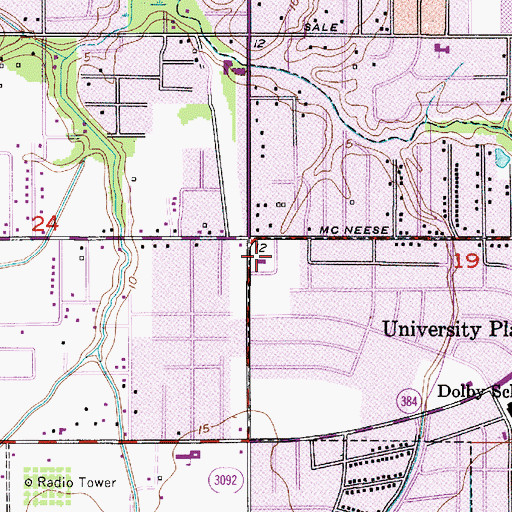 Topographic Map of University Baptist Church, LA