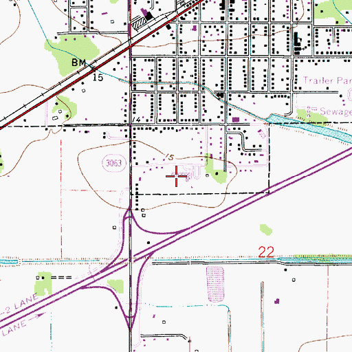 Topographic Map of Vinton High School, LA