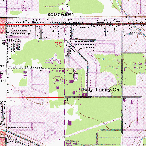 Topographic Map of Westpoint Shopping Center, LA