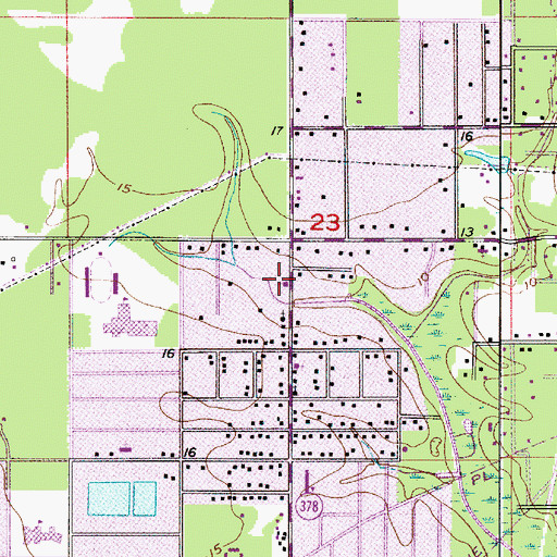 Topographic Map of Westwood Baptist Church, LA