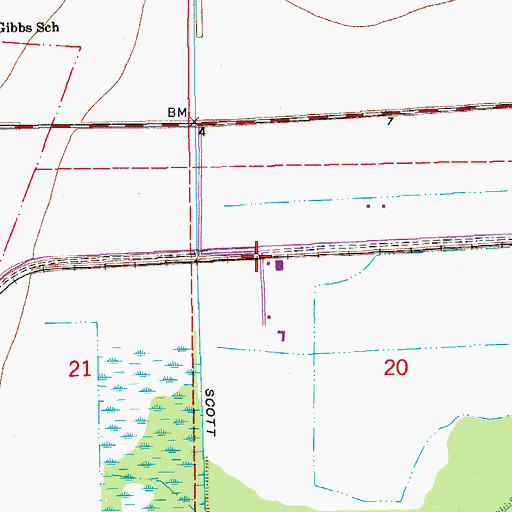 Topographic Map of Achee, LA