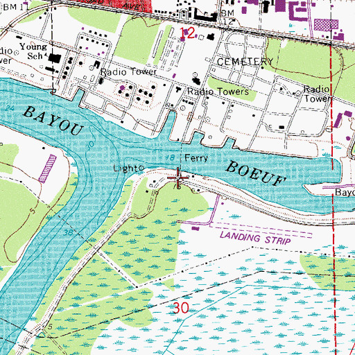 Topographic Map of Avoca, LA