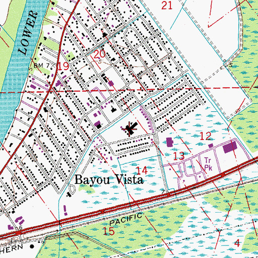 Topographic Map of Bayou Vista Elementary School, LA