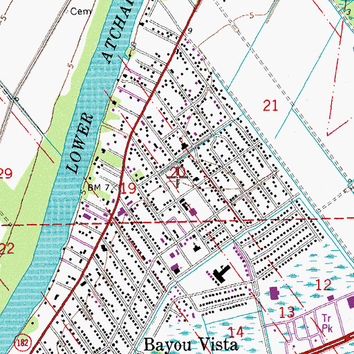 Topographic Map of Bayou Vista Park, LA