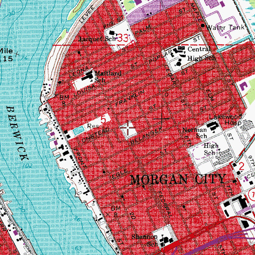Topographic Map of Benny Spinella Park, LA