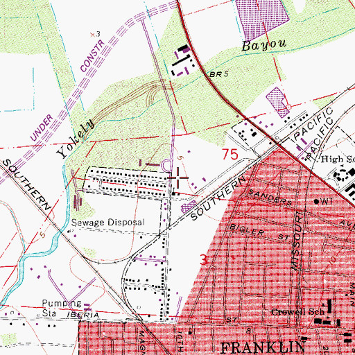 Topographic Map of Caffery Park, LA