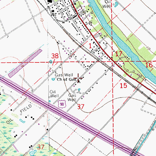 Topographic Map of Church of God, LA