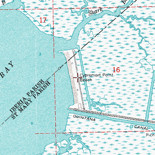 Topographic Map of Cypremort Point State Park, LA
