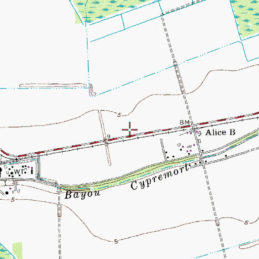 Topographic Map of Cypremort Prairie, LA