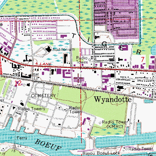 Topographic Map of East Gate Shopping Center, LA