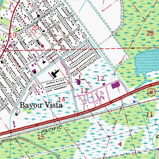 Topographic Map of Fairview Hospital, LA