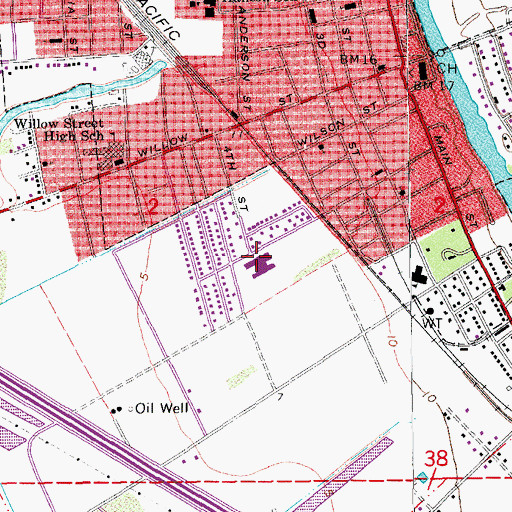 Topographic Map of Franklin Junior High School, LA