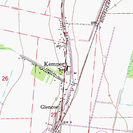 Topographic Map of Virgil Browne Glencoe Charter School, LA