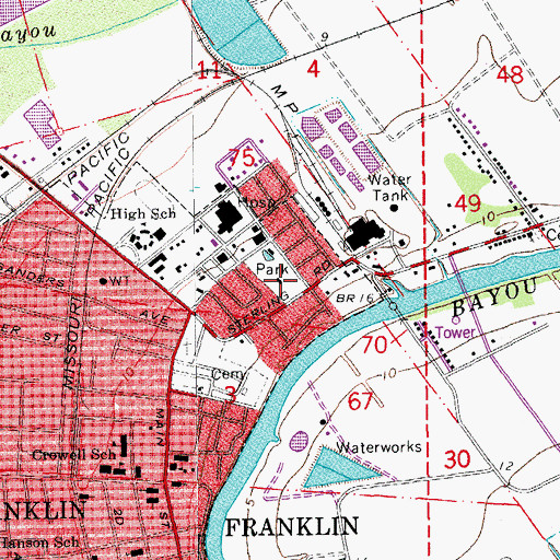 Topographic Map of Grevemberg House Museum, LA