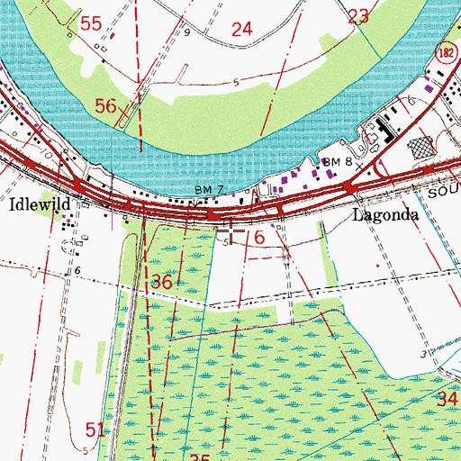 Topographic Map of Kemper Williams Park, LA