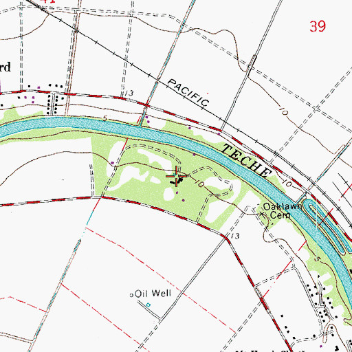 Topographic Map of Oaklawn Manor, LA