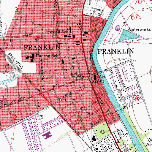 Topographic Map of Old City Market, LA