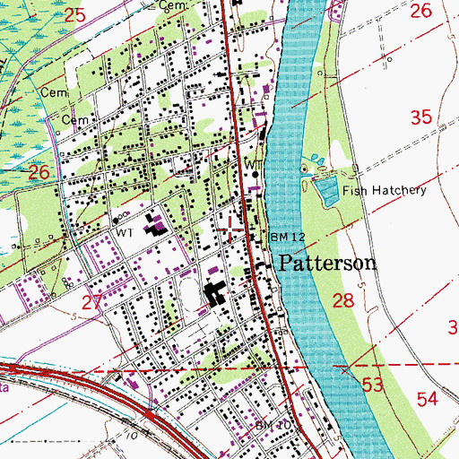 Topographic Map of Patterson City Hall, LA