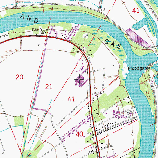 Topographic Map of Patterson Senior High School, LA