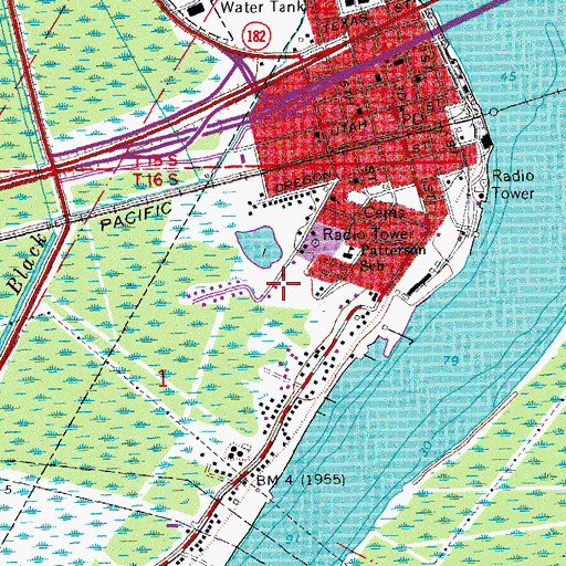 Topographic Map of Saint Mary Training and Evaluation Center, LA
