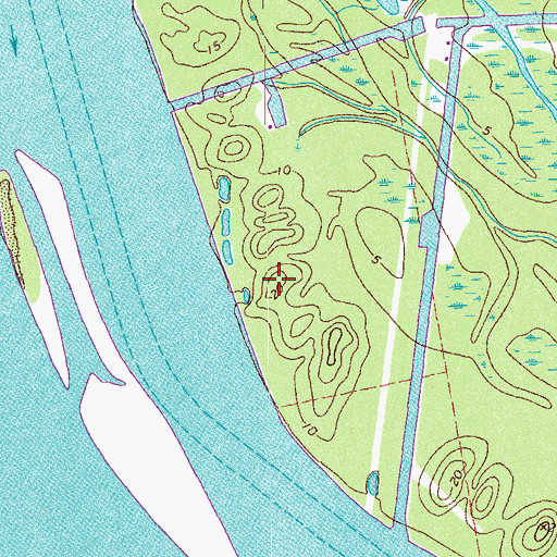 Topographic Map of South Myette Point Gas Field, LA