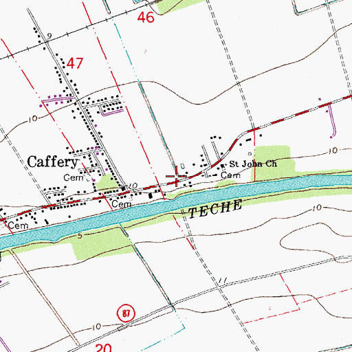 Topographic Map of Sterling, LA