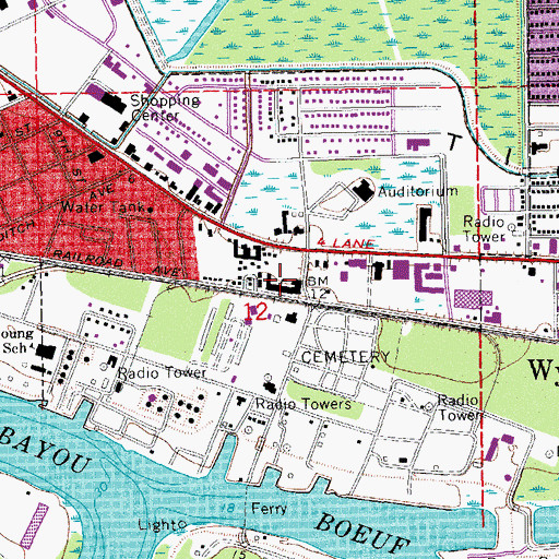 Topographic Map of Sumpter Williams Elementary School, LA